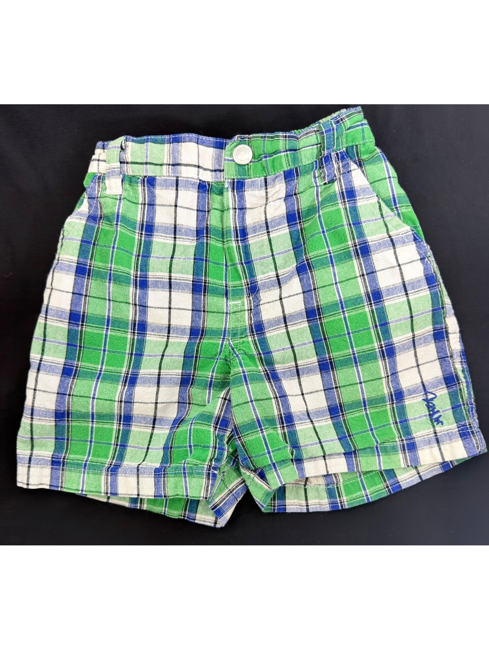 Boys Coogi green plaid shorts 2T